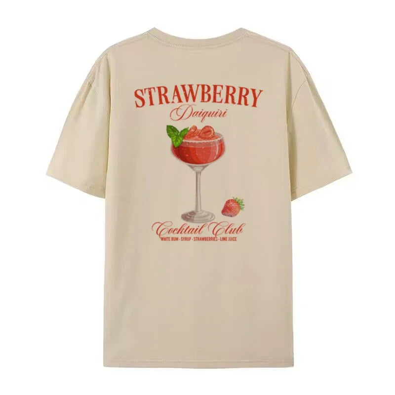 T-Shirt - Daquiri in Übergröße - Baumwolle, einzigartiger Rückendruck - perfekt für legere Tage