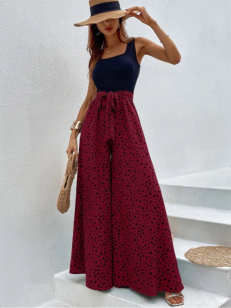 Camille - Jumpsuit mit weitem Bein und Polka-Dot-Druck