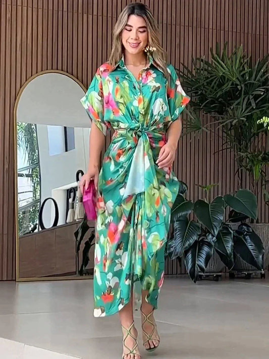 Kane - Knöchellanges Kleid mit floralem Muster