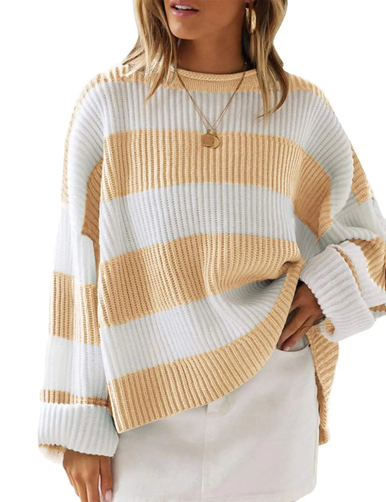 Céline - Gestreifter Rollkragenpullover mit langen Ärmeln