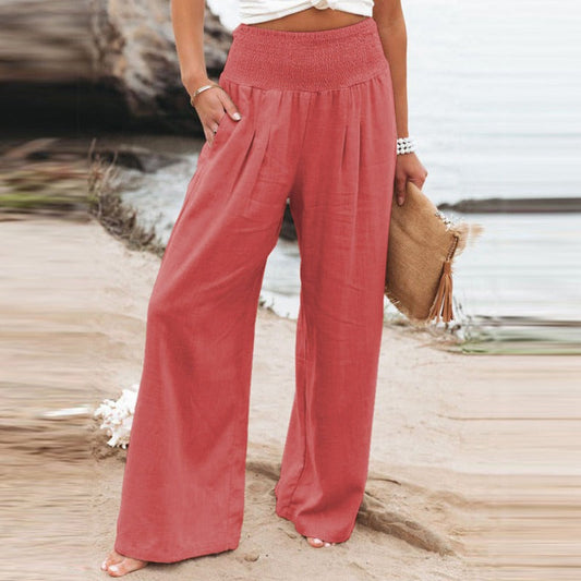 Hose mit weitem Bein und hoher Taille