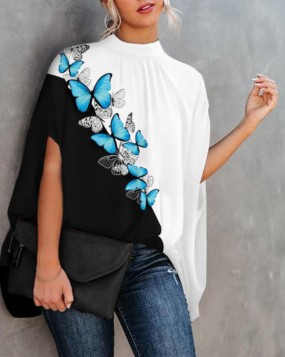 Elegante, locker sitzende Bluse mit Fledermausärmeln für den Sommer | Casual Fashion Streetwear Top