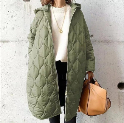 Neu Lässiger Parka-Mantel mit Kapuze aus Argyle