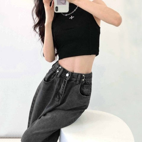 Ginevra Hose - Modische, weite Jeans mit hohem Bund für stilvollen Komfort