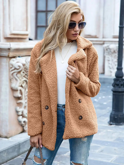 Kurze Teddyjacke | Braun - Flauschig und trendig