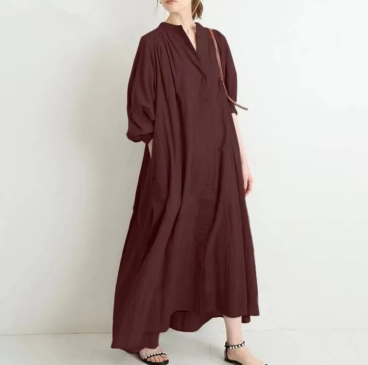 Heather - Hemdkleid vintage langarm
