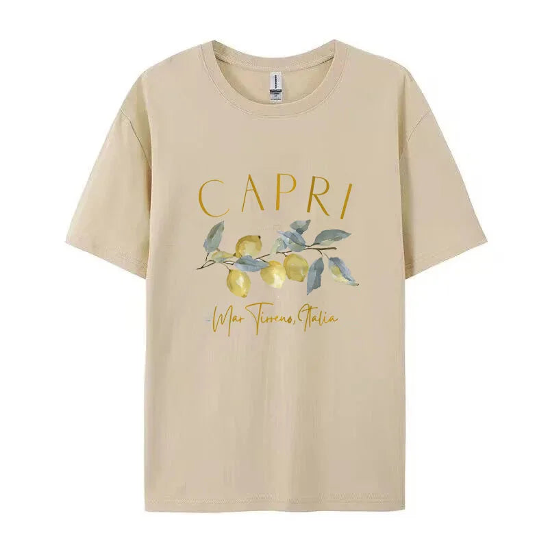 Capri-T-Shirt - Romantisch - Baumwolle - Perfekt für elegante und legere Anlässe