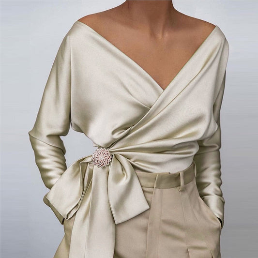 Fay | Gold Wickelstrickjacke