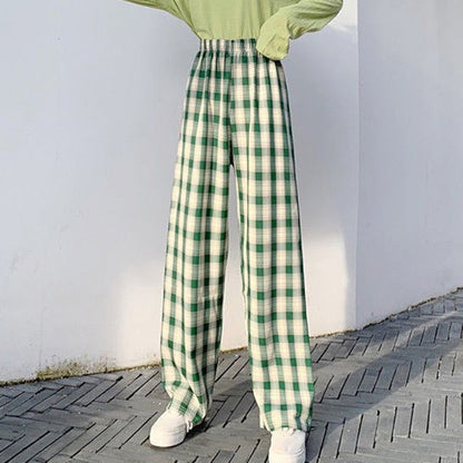 Paola-Hose - Karierte Damenhose mit hohem Bund für einen trendigen und lässigen Look