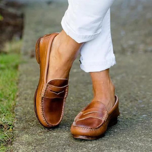 Women's Causal Flats Oxfords Slip On Round Toe Loafers