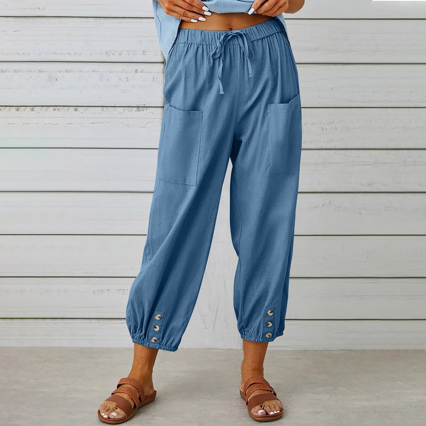 Elda-Hose - Caprihose aus Leinen für Damen für lässigen Komfort im lockeren Stil