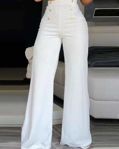 Madrisa Hosen - Modische Damenhose mit weitem Bein und Knopfverschluss