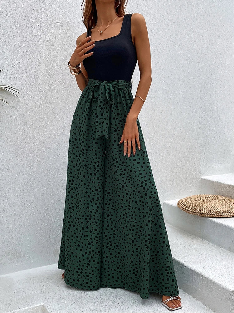 Camille - Jumpsuit mit weitem Bein und Polka-Dot-Druck