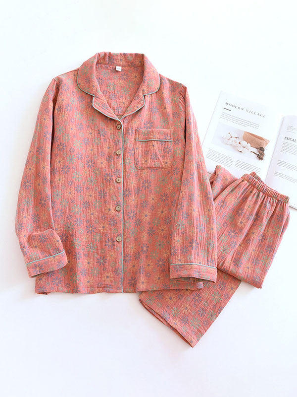 Elodie - 2-teiliger Vintage-Pyjama mit Blumenmuster für Frauen