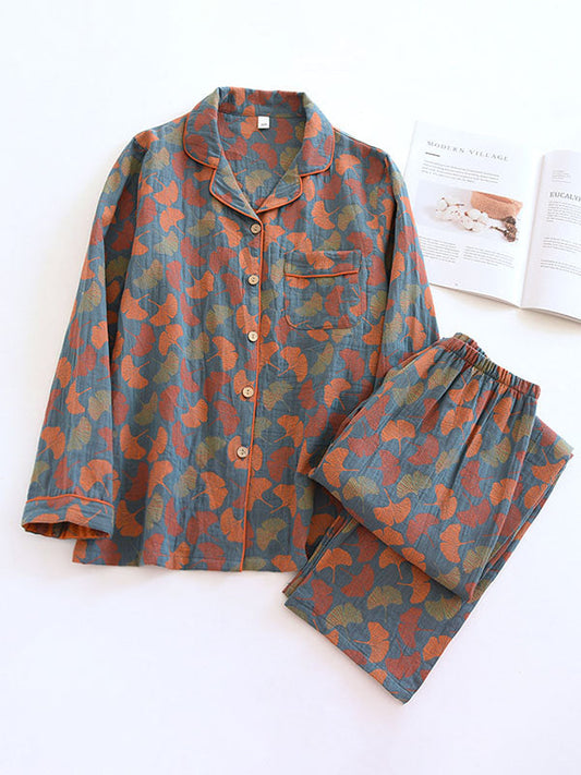 Elodie - 2-teiliger Vintage-Pyjama mit Blumenmuster für Frauen