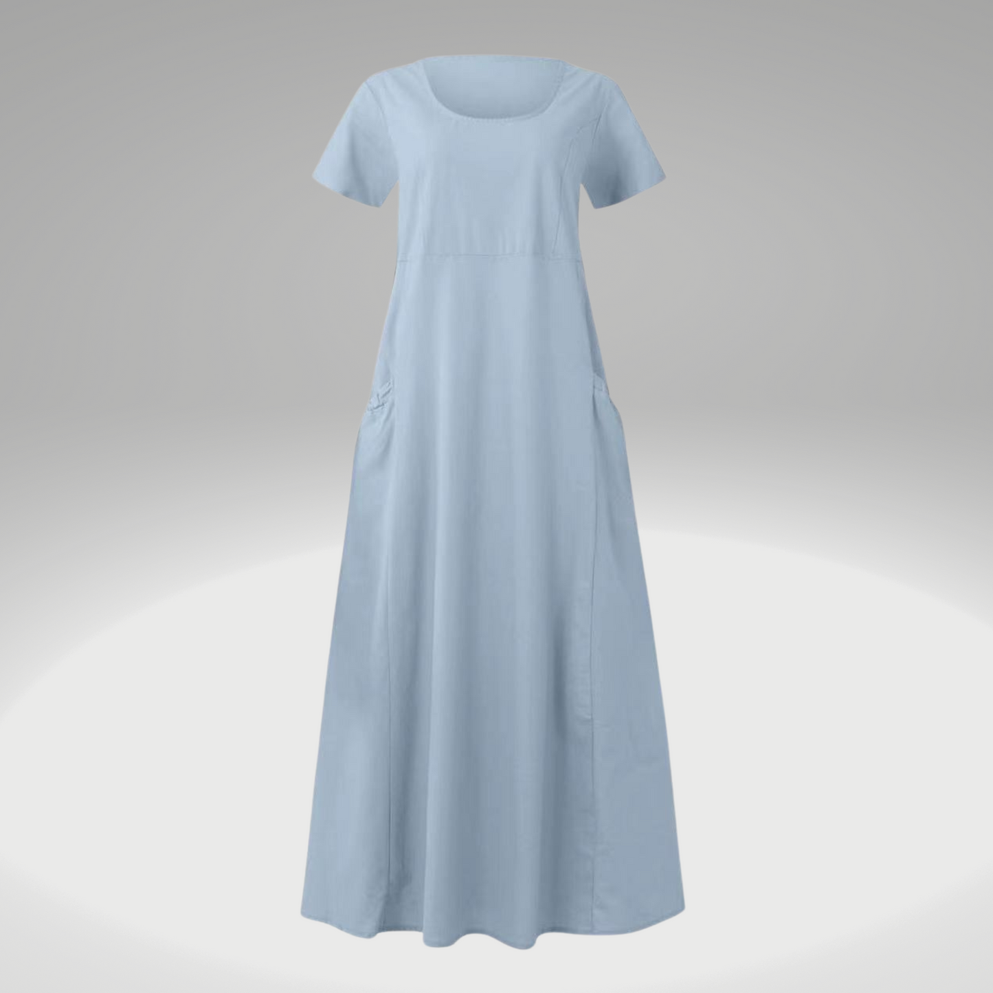 Levy - Schlichtes Kleid mit losen Taschen, aus Baumwolle und Leinen