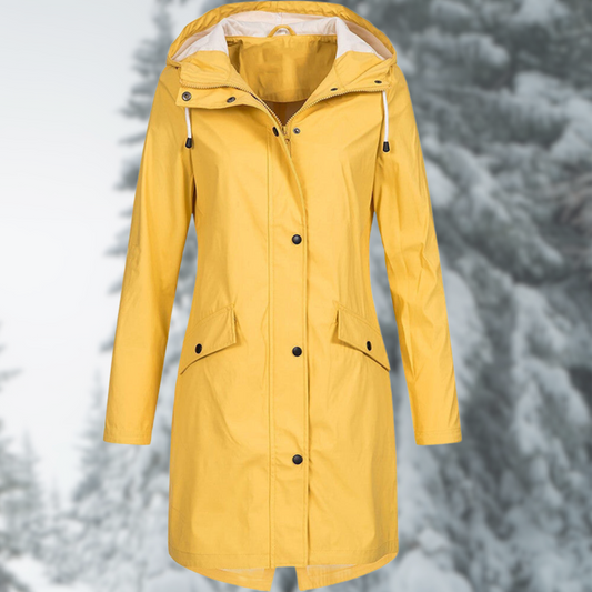 Modische lange wasserdichte Regenjacke