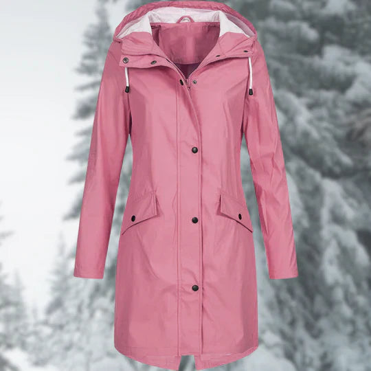 Modische lange wasserdichte Regenjacke
