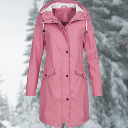 Modische lange wasserdichte Regenjacke