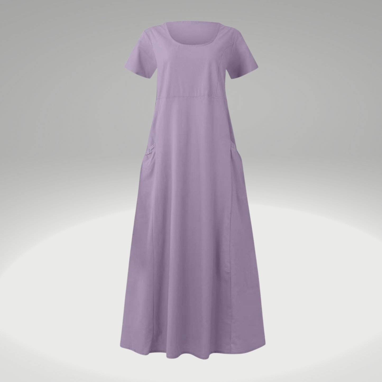 Levy - Schlichtes Kleid mit losen Taschen, aus Baumwolle und Leinen