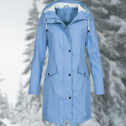 Modische lange wasserdichte Regenjacke