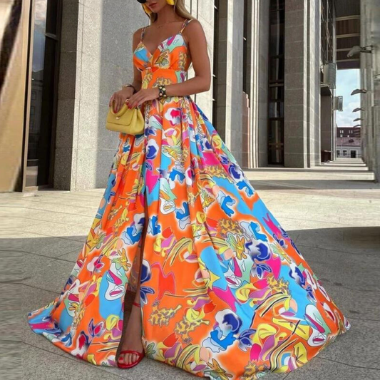 Saraya - Elegantes Maxikleid mit Spaghetti-Trägern