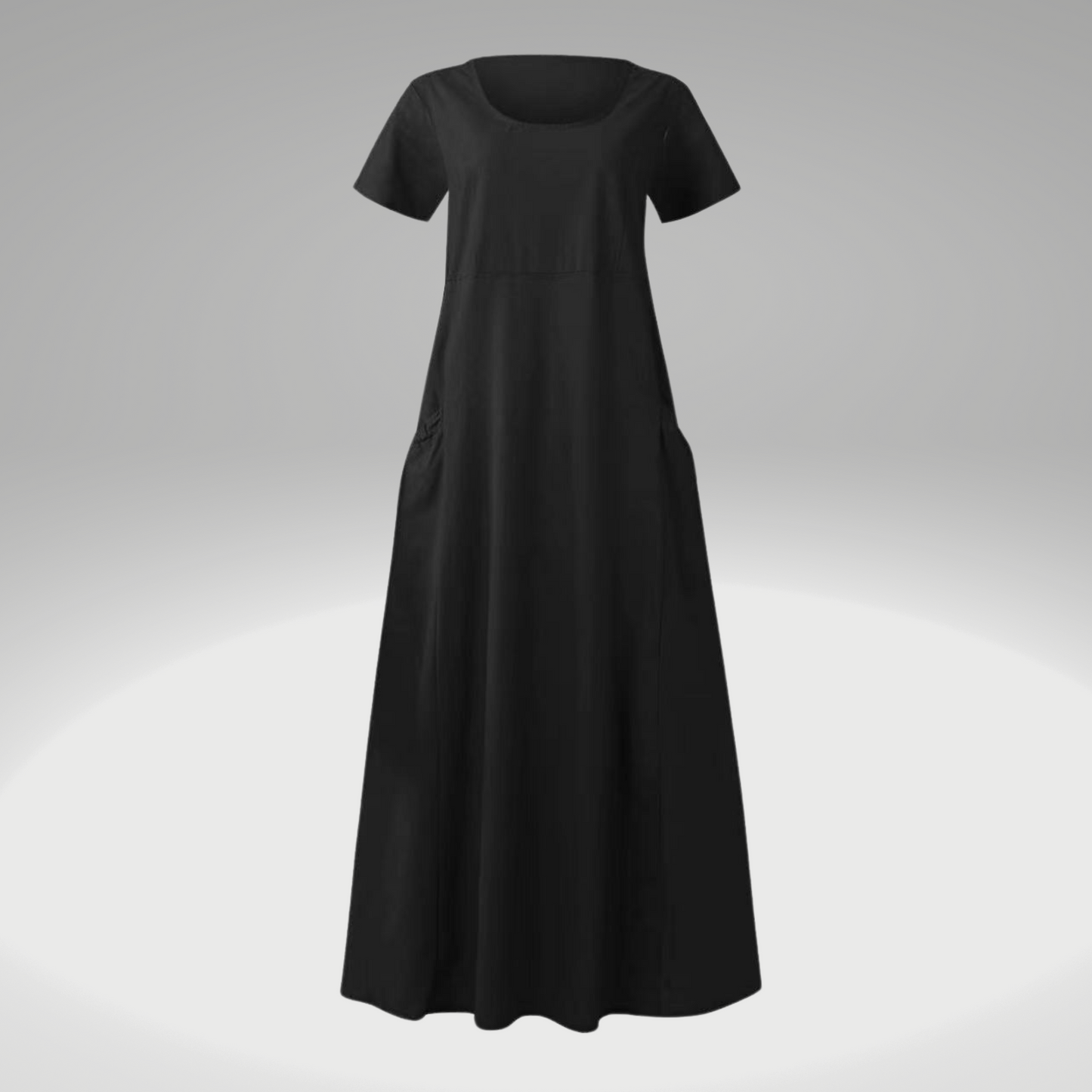 Levy - Schlichtes Kleid mit losen Taschen, aus Baumwolle und Leinen