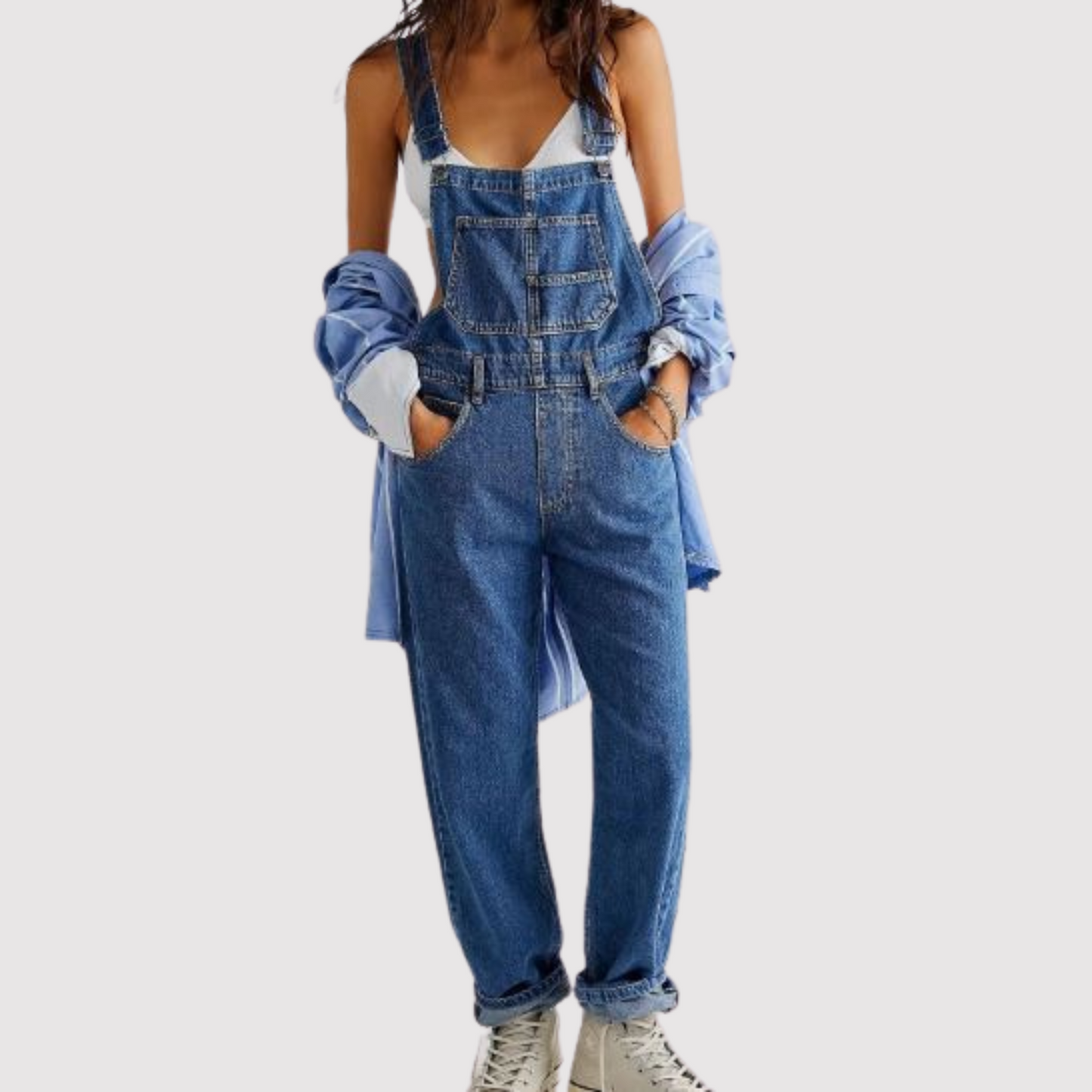 Constance - Weit geschnittene Jeans-Overall-Hose
