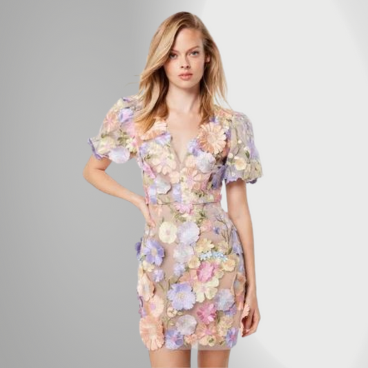 Analiz - Sexy buntes Kleid mit Rüschen