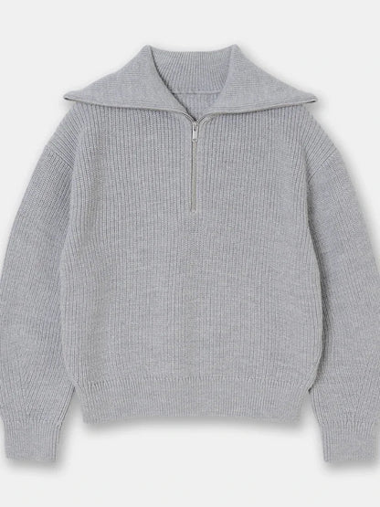 Madeleine - Rollkragenpullover mit gestreiftem Revers