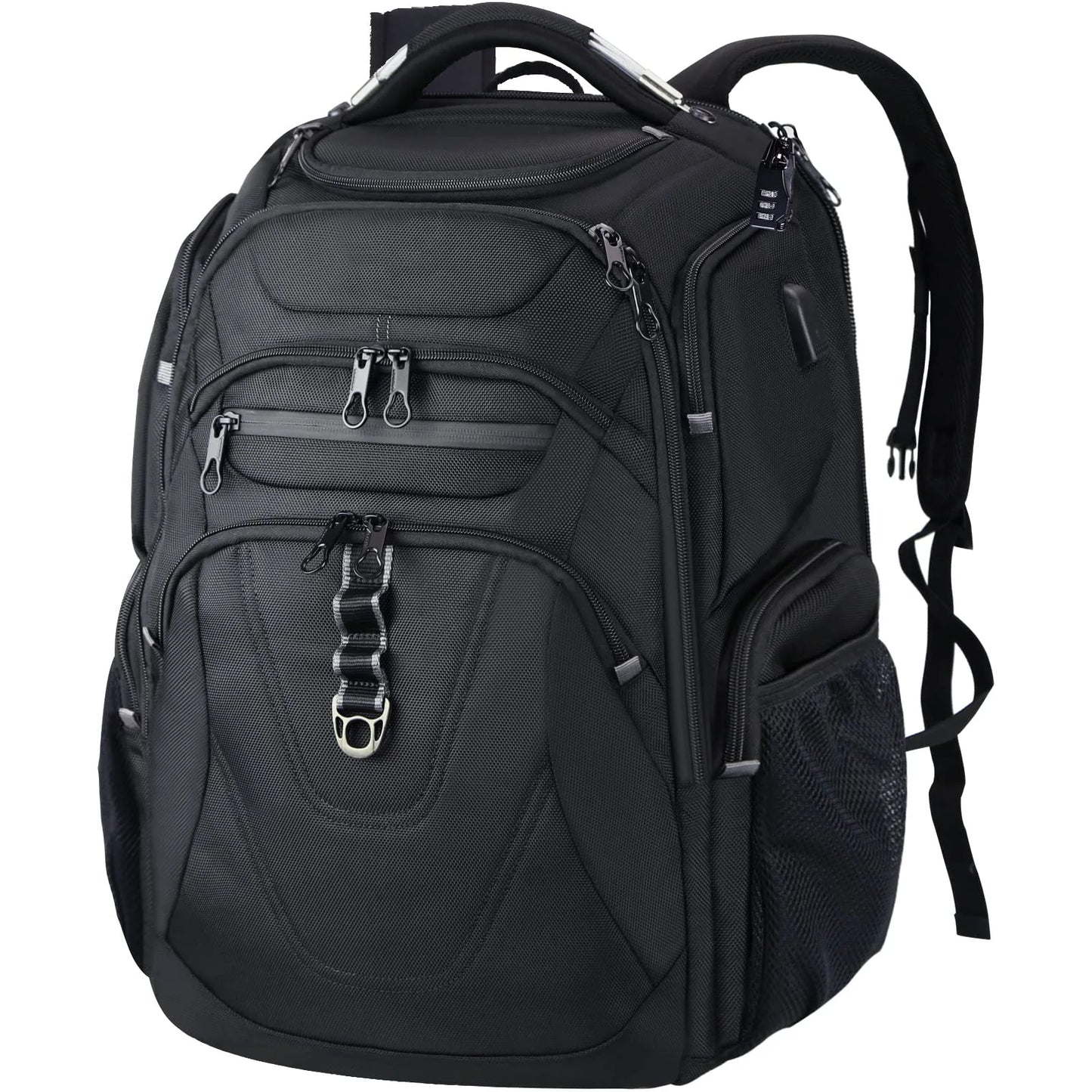 Rot | XL Wasserdichtes Segeltuch Reise-Laptop-Rucksack mit USB-Ladeanschluss
