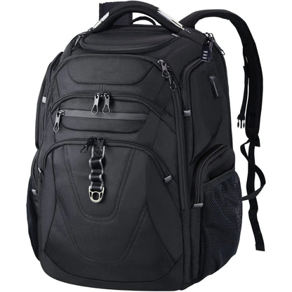 Rot | XL Wasserdichtes Segeltuch Reise-Laptop-Rucksack mit USB-Ladeanschluss