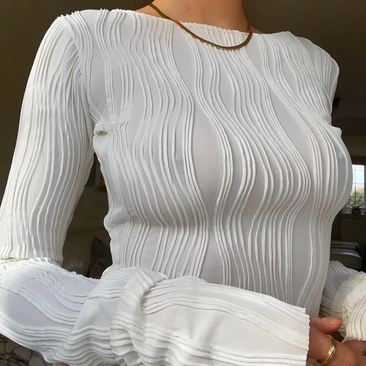Sabine Corrugated Crop Top | Spaß & Stilvoll