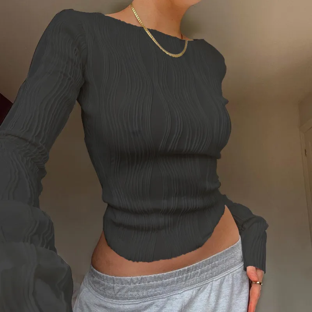 Sabine Corrugated Crop Top | Spaß & Stilvoll