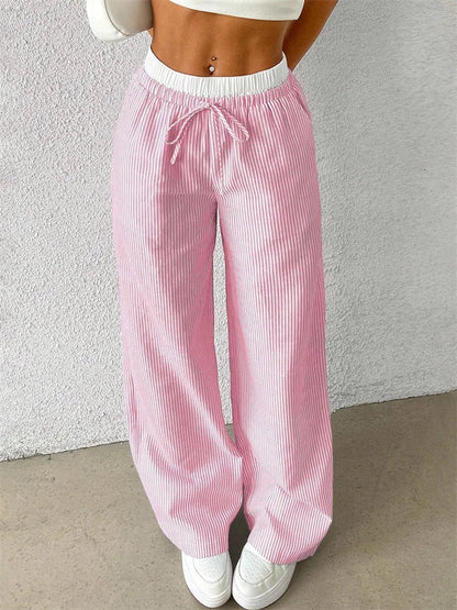 Sofia - Legere Hose mit weitem Bein und Streifenmuster für Frauen