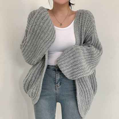 AnniesVest I Grobgestrickte Strickjacke in Übergröße