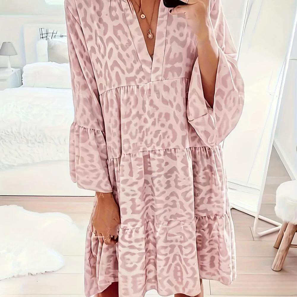 Salem - Boho-Kleid mit Leopardenmuster für Damen, große Größe