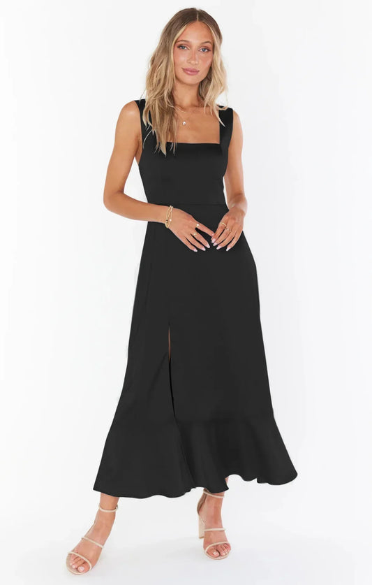 Sallie - Damen Sommer elegante Mode Kleid mit Seil Temperament Rock