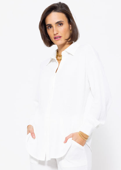 Reina - Oversize-Bluse aus Waffelpiqué
