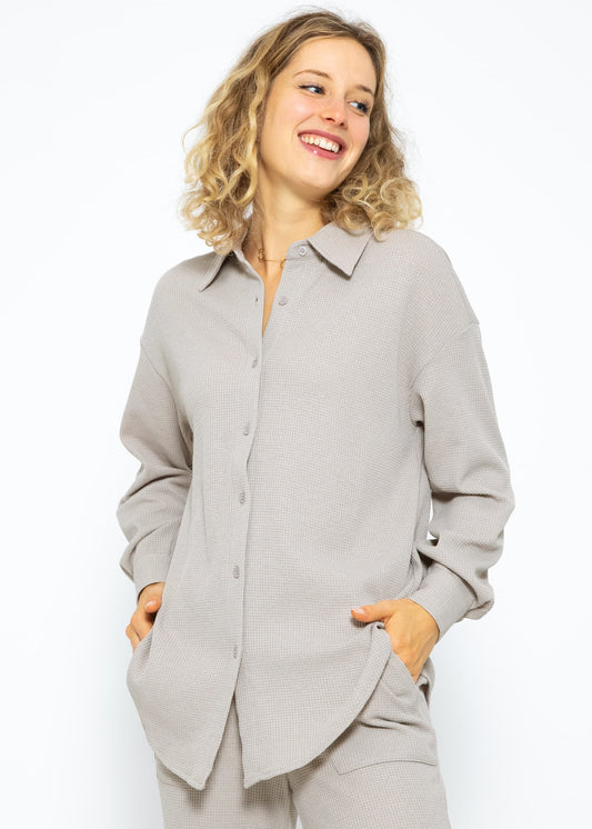 Reina - Oversize-Bluse aus Waffelpiqué