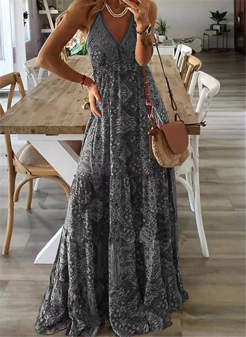 Harriet - Maxikleid mit Boho-Print