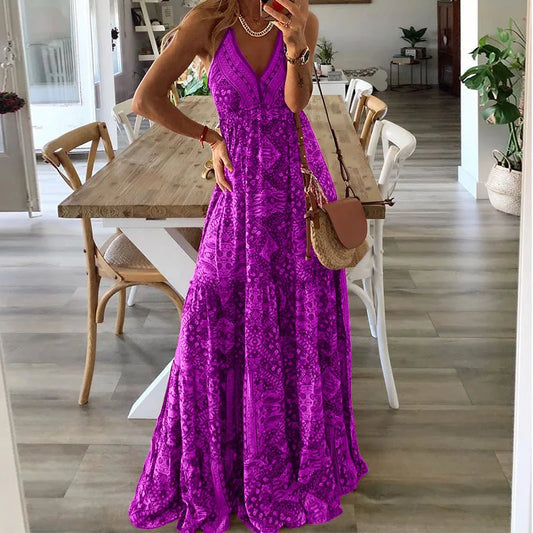 Harriet - Maxikleid mit Boho-Print