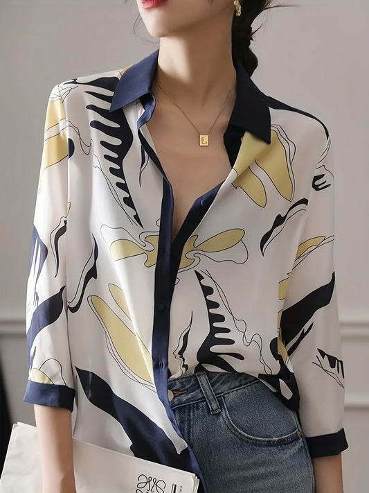 Ura Bluse | Langärmelige bedruckte Bluse