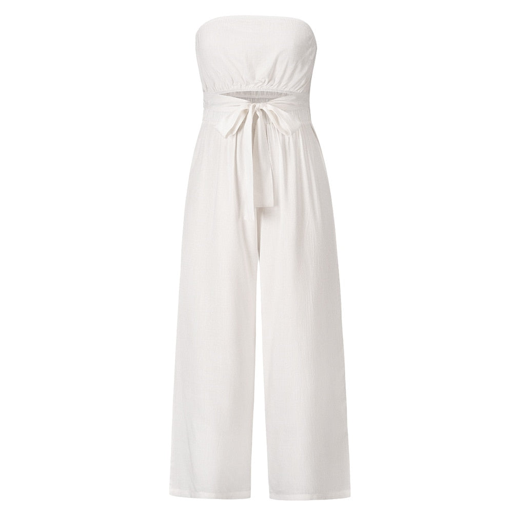 Trägerloser Jumpsuit mit weitem Bein | Sommer 2024 Chic Romper | Sexy Slim Fit