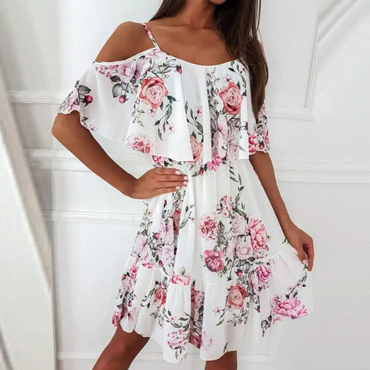 Faye - Kleid mit Spaghetti-Trägern und Rüschen