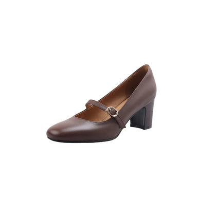 Echtes Leder Schuhe mit hohem Absatz für Frauen