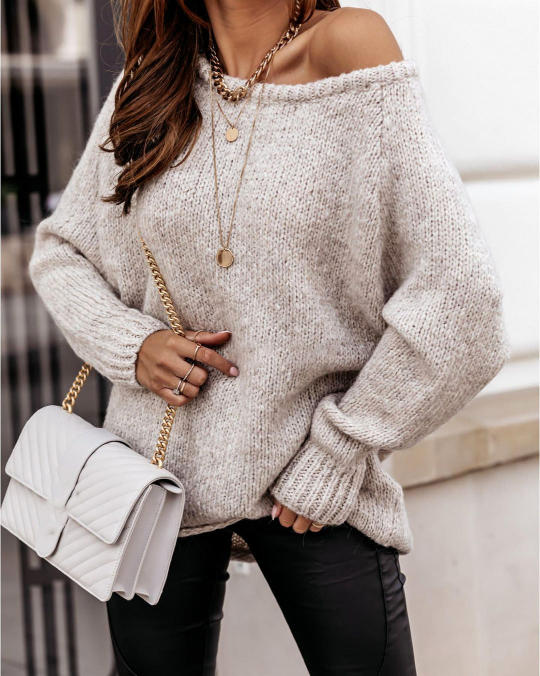 Lena - Oversized Winter Strickpullover für Frauen