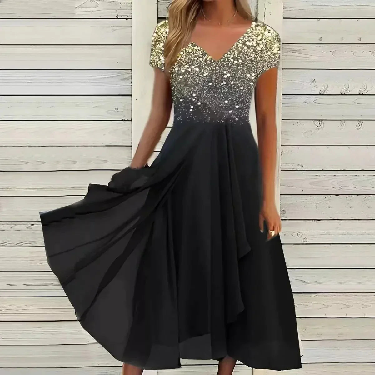 Adrienne - Damen Chiffon Kleid
