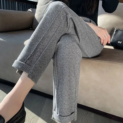 Sophie | Hose aus Wollmischung | Klassischer Stil | Gewebtes Design