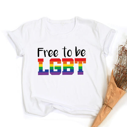 Frieden Liebe Gleichheit Regenbogen Grafik T-Shirt | LGBT Stolz Retro Sommer Top